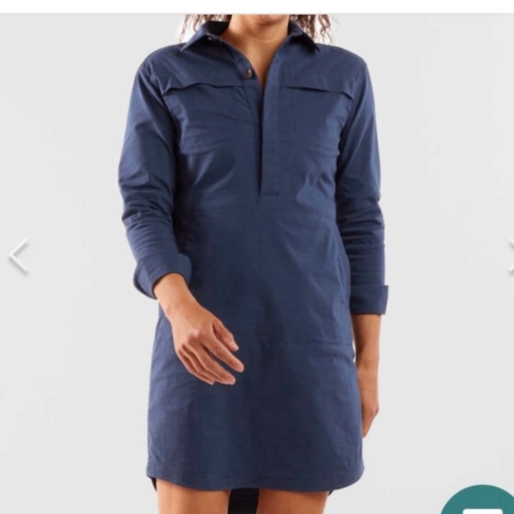 TITLE NINE Wren Utility Shirt Dress Blue Sm